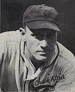 Chuck Klein had 41 assists in 1930, the most by a right fielder since 1900. Chuck Klein 1936 Goudey.jpg