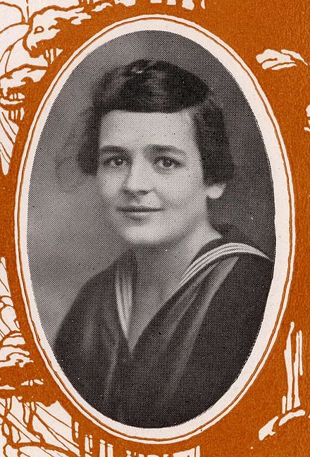 Clara McMillen in the Indiana University yearbook, 1921