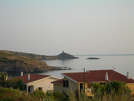 The Tower of Columbargia as seen from Porto Alabe, a localita in the Comune of Tresnuraghes Columbargia.jpg