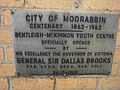 Plaque of City of Moorabbin