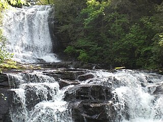 Connestee Falls and Batson Creek Falls Waterfall in Transylvania County, North Carolina