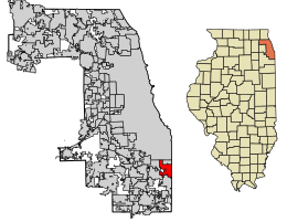 Localização da cidade de Calumet em Cook County, Illinois.