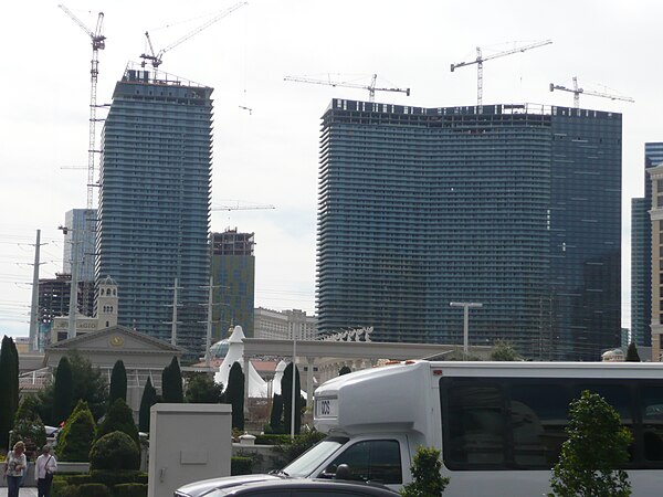 Cosmopolitan under construction in February 2009