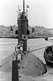 Crew members stand on the deck of Mochishio (SS-574), -10 Jun. 1992 b.jpg