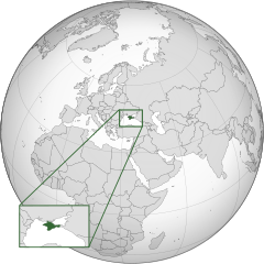 Orthographic projection of the Crimean Peninsula.