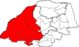 Localização do distrito de Waterberg