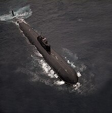 INS Chakra (S71), a leased Soviet Charlie-class nuclear submarine DN-SC-89-03179 INS Chakra submarine.jpg