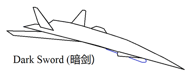 Chinese UAV ”Dark Sword” (approximate appearance)