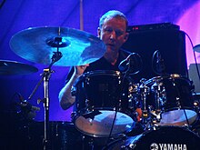 Rowntree performing with Blur in Rome in 2013 Dave Rowntree 29.07.2013 in Rome.JPG