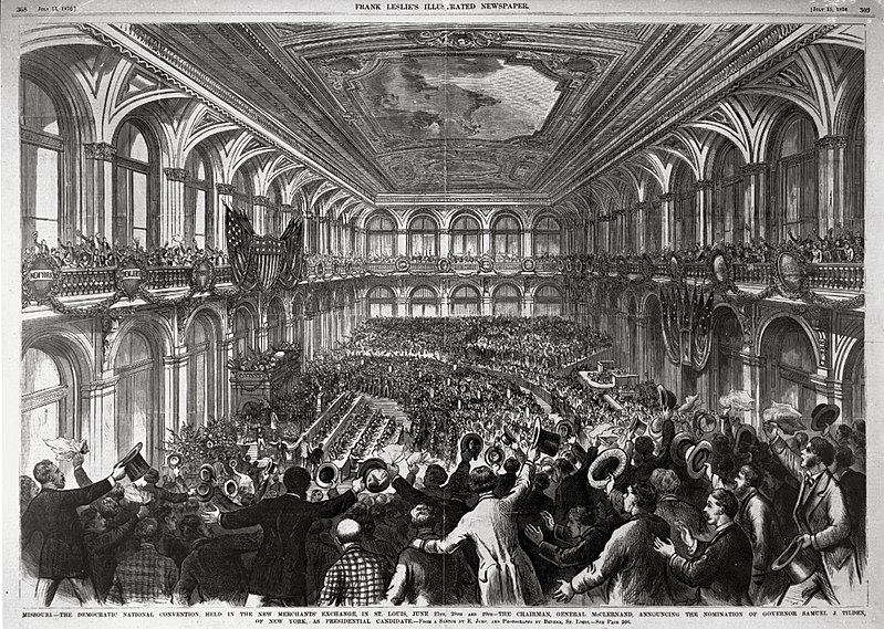 File:Democratic National Convention, Held in the New Merchants' Exchange, in St. Louis, June 27th, 28th and 29th. The Chairman, General McClernand, Announcing the Nomination of Governor Samuel J. Tilden of New York, As Presidential Candidate.jpg