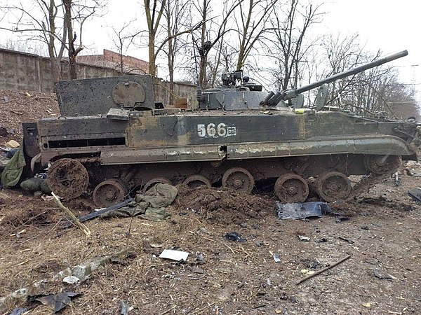 An abandoned Russian BMP-3 during the 2022 Russian invasion of Ukraine