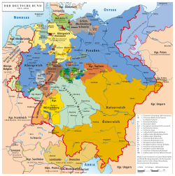 Shtetet pjesë e Konfederatës Gjermane, 1815–1866