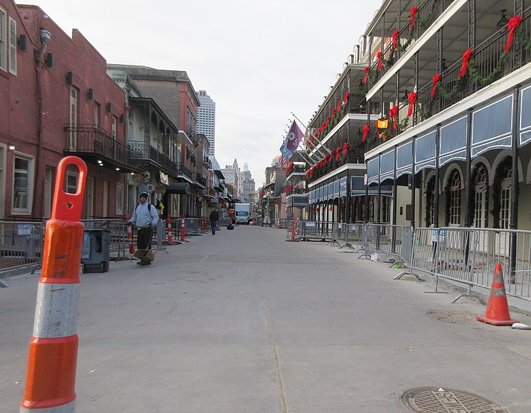 File:Down in New Orleans - New Pavement on Bourbon Street 500 Block.jpg