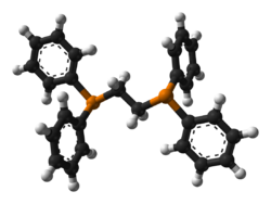 Modèle boule et tige de 1,2-bis (diphénylphosphine) éthane basé sur des données cristallographiques