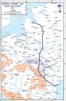 western front eastern front 1914 and map