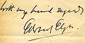 signature d'Edward Elgar