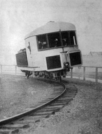 Gyroscopically balanced monorail (1909) by Brennan and Scherl