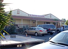 El Teatro Campesino (2008) was founded in 1965 and remains active as of 2023. El Teatro Campesino, San Juan Bautista, October 26, 2008.JPG