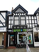 Obchod Vape v Northwich, Cheshire, Anglie.