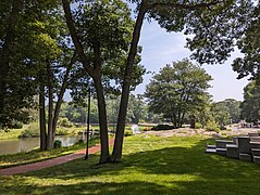 Endicott College campus with deer.jpg