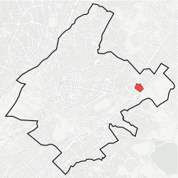 Kaupungin kartta, jossa Erythrós Stavrós korostettuna.