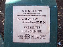 Estación Darío y Maxi - Placa en homenaje.JPG