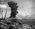 Explosion of torpedo magazine on Namur-Kwajalein as seen from Roi 1944.jpg