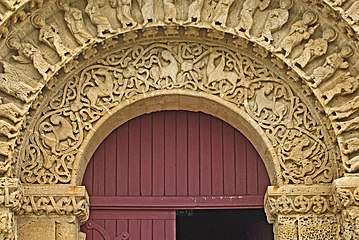 Détail d'un portail, Église Saint-Pierre-de-la-Tour, Aulnay, Poitou-Charentes