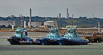 Fire fighting tugs at Fawley