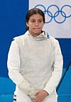 Fencing at the 2018 Summer Youth Olympics – Girls' foil Quarterfinals – Tieu-Hany 02 (Noha Hany).jpg