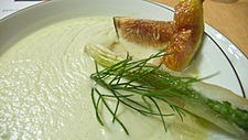 A close-up view of fennel panna cotta