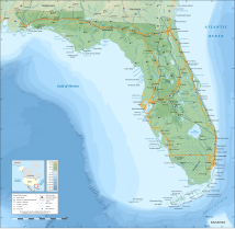 Topographic map of Florida Florida topographic map-en.svg