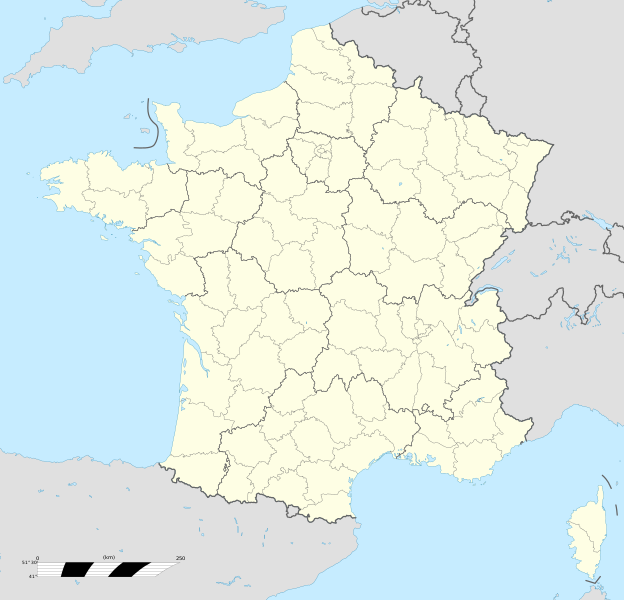  Blank administrative map of France for geo-location purpose, with regions and departements distinguished. Approximate scale : 1:3,000,000