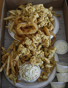 Fried clams at Cape Ann's Woodman's of Essex Fried clams Woodman's of Essex, Massachusetts.jpg