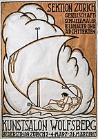 Sektion Zürich Gesellschaft Schweizerischer Maler Bildhauer und Architekten, 1917, Plakat, Lithographie