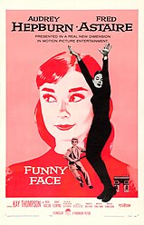 Affiche du film de 1957 Funny Face, mettant en vedette Audrey Hepburn dans un col roulé noir