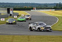 Several SRO GT4 cars in the British GT Championship GT3 and GT4 race one (51374089085).jpg