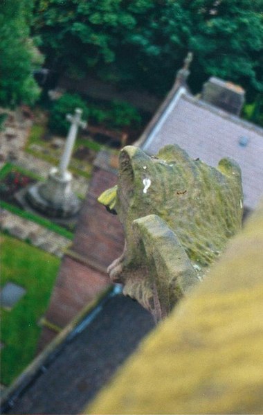 File:Gargoyle and churchyard - geograph.org.uk - 523012.jpg