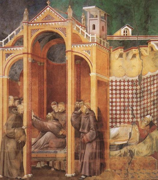 526px-Giotto_-_Legend_of_St_Francis_-_-21-_-_Apparition_to_Fra_Agostino_and_to_Bishop_Guido_of_Arezzo