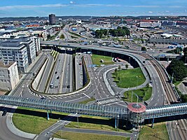 Östra tunnelöppningens tillfartsleder 2010.