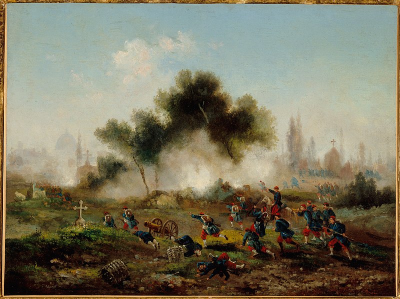 File:Gustave Clarence Rodolphe Boulanger - Assaut d'un cimetière par les troupes régulières, mai 1871 - P390 - Musée Carnavalet.jpg