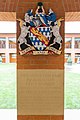 Haberdashers' arms and Hall foundation stone