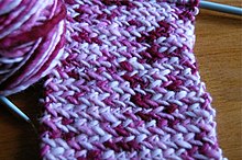 A knitted herringbone stitch. Herringbone stitch knitted.jpg