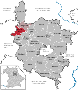 Läget för Hirschbach i Landkreis Amberg-Sulzbach