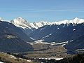 Blick vom Kronplatz über Olang in das Antholzertal zum Hochgall (mountain)