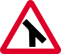 Merging into main traffic on right (left if symbol reversed)