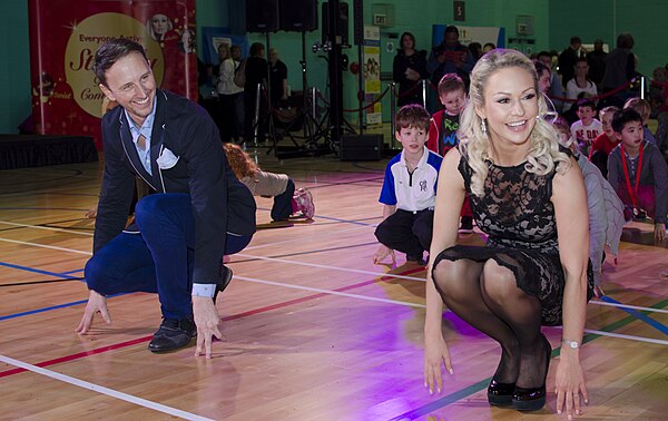 Westcroft Leisure Centre Grand Opening. Rihanoff (right) and Ian Waite get involved with the 'Everyone Active Strictly Come Dancing Competition' group