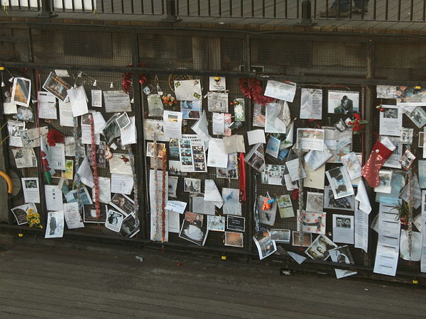 Ianto Jones memorial on the exterior set of Torchwood's "Tourist Office" near Mermaid Quay and Roald Dahl Plass in Cardiff