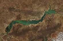 A Satellite picture of Sobradinho Reservoir in August 2018.