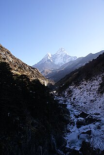 Imja Khola river in Nepal